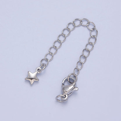 Gold Filled Chain Extender Celestial Star Lobster Clasps Closure Set Supply in Gold &amp; Silver  L-743 L-776