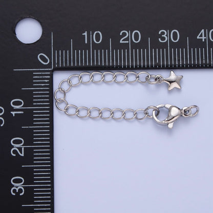 Gold Filled Chain Extender Celestial Star Lobster Clasps Closure Set Supply in Gold &amp; Silver  L-743 L-776