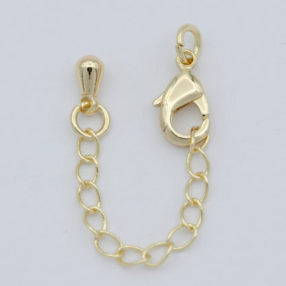 Gold Filled Chain Extender For Necklace Bracelet Supply Component Findings Extenders Lobster Claw Clasps With Silver Extender Chain L-465 L-466