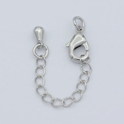 Gold Filled Chain Extender For Necklace Bracelet Supply Component Findings Extenders Lobster Claw Clasps With Silver Extender Chain L-465 L-466