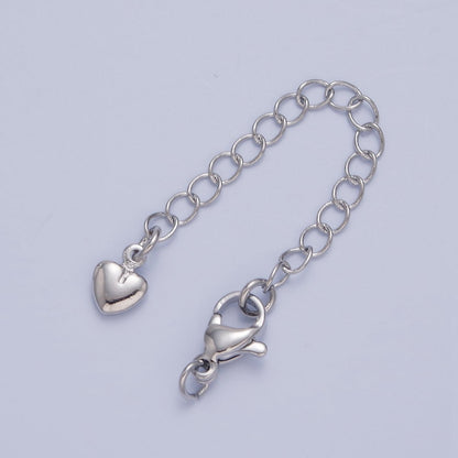 Gold Filled Chain Extender Heart Lobster Clasps Closure Set Supply in Gold &amp; Silver  L-677 L-779