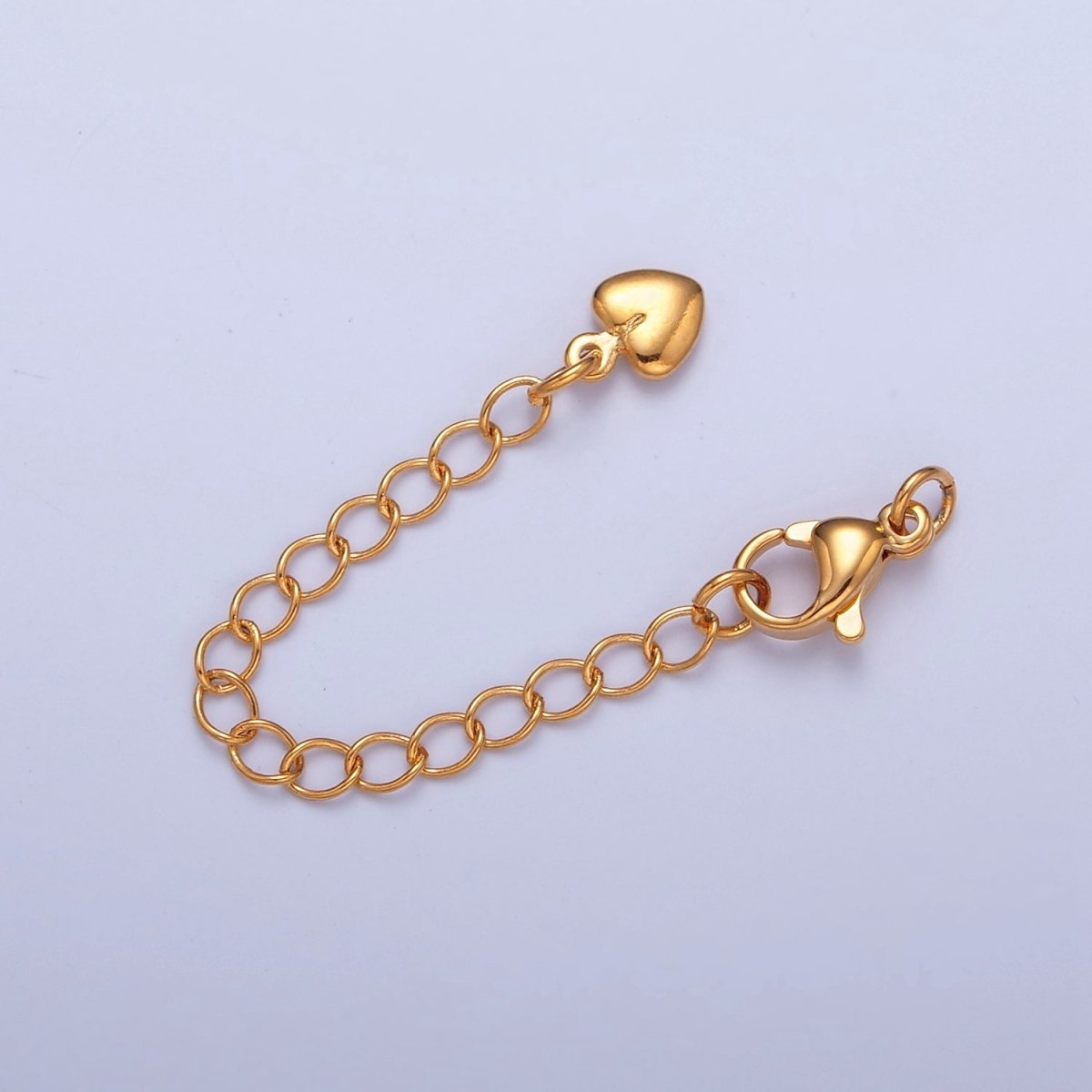 Gold Filled Chain Extender Heart Lobster Clasps Closure Set Supply in Gold &amp; Silver  L-677 L-779