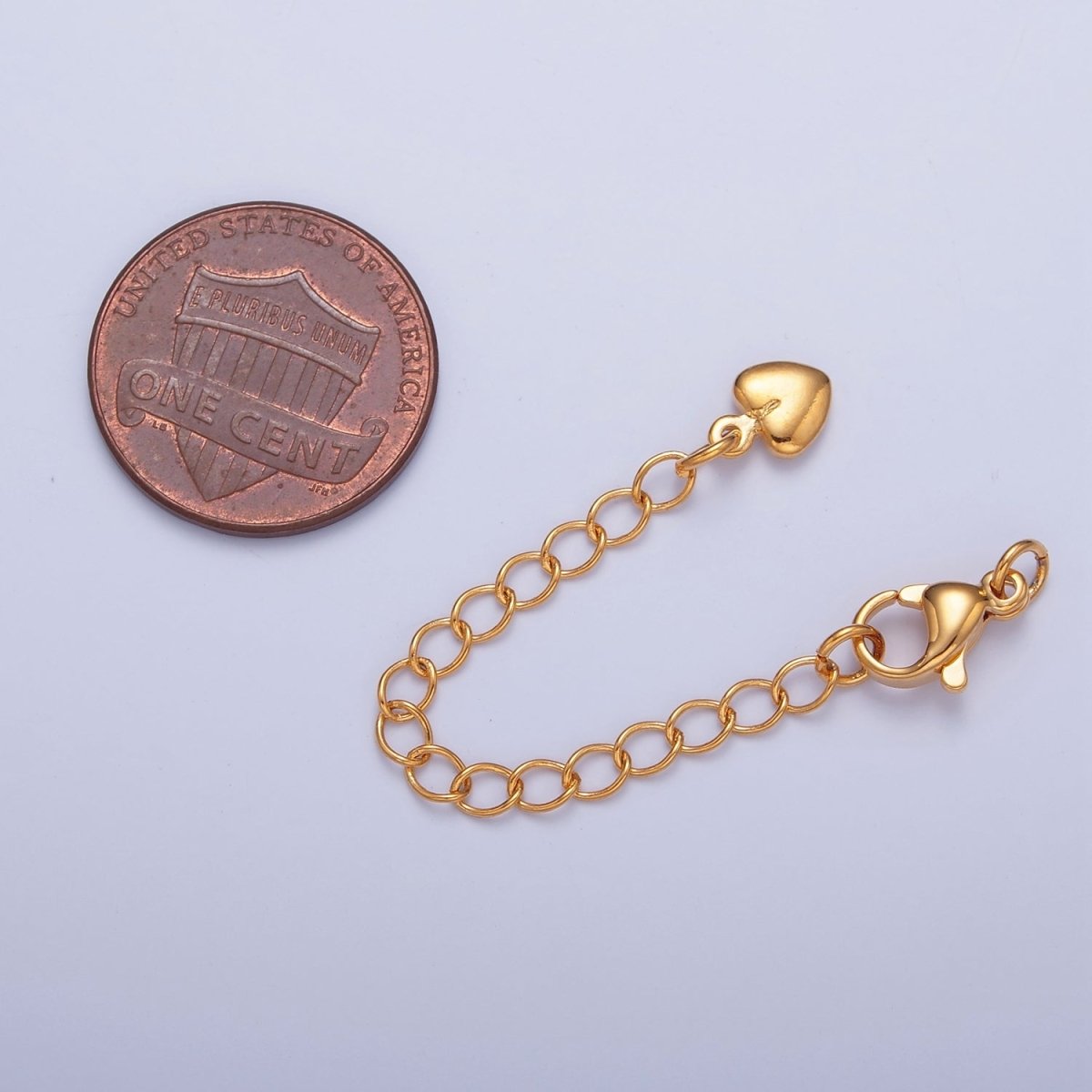 Gold Filled Chain Extender Heart Lobster Clasps Closure Set Supply in Gold &amp; Silver  L-677 L-779