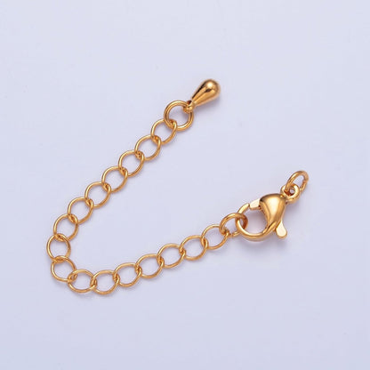 Gold &amp; Silver 2 Inch Chain Extender Lobster Claw Clasps Chain Extender Findings | L676 L774