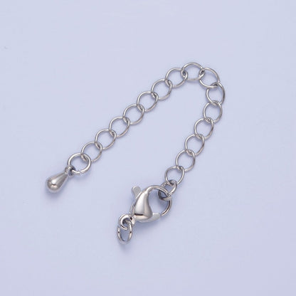Gold &amp; Silver 2 Inch Chain Extender Lobster Claw Clasps Chain Extender Findings | L676 L774