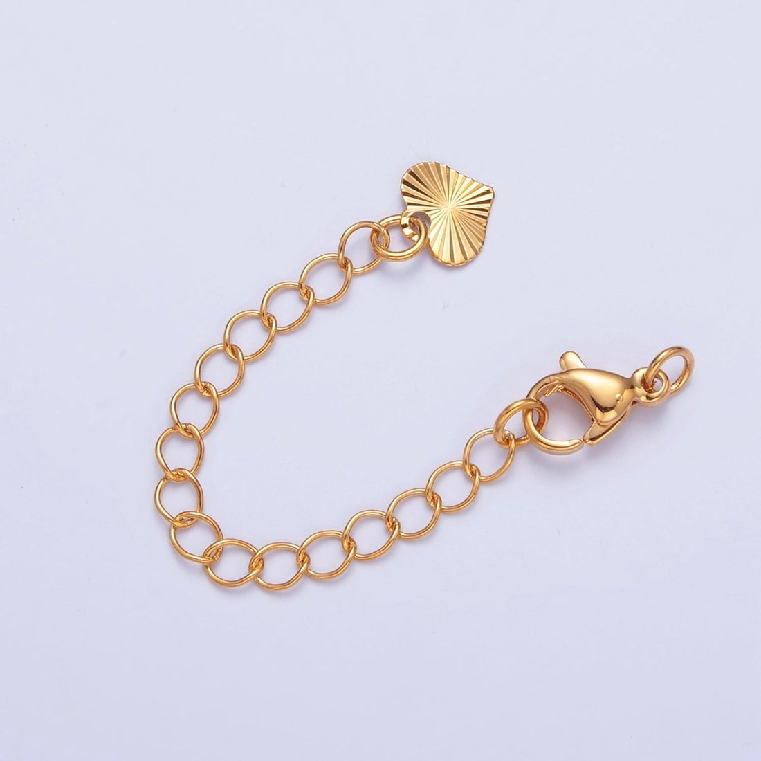 Gold Filled Chain Extender Sunburst Heart Lobster Clasps Closure Set Supply in Gold &amp; Silver  L-742 L-777