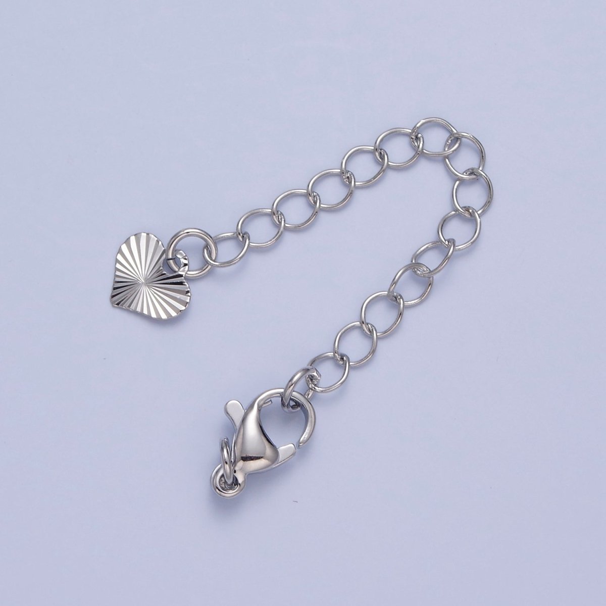 Gold Filled Chain Extender Sunburst Heart Lobster Clasps Closure Set Supply in Gold &amp; Silver  L-742 L-777