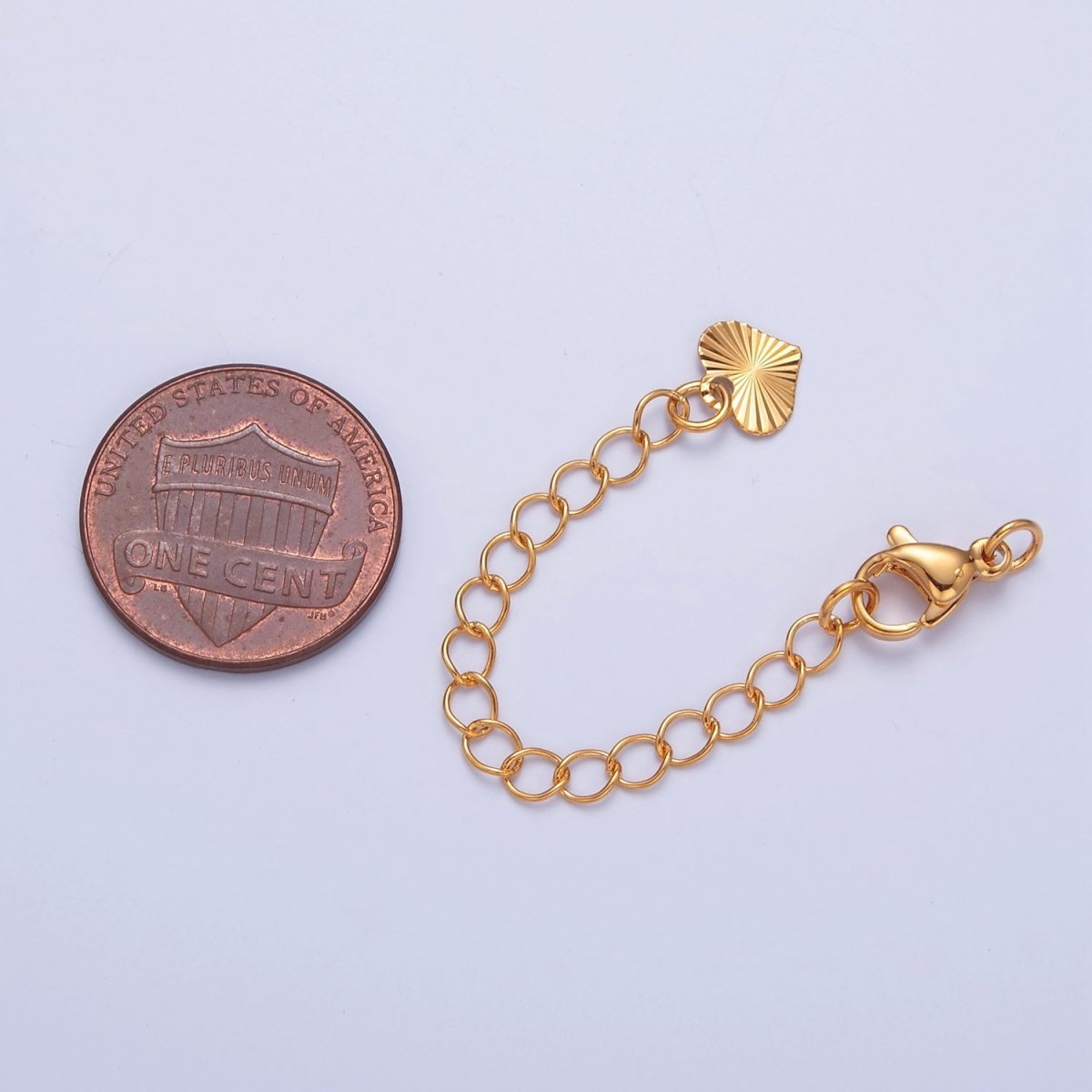 Gold Filled Chain Extender Sunburst Heart Lobster Clasps Closure Set Supply in Gold &amp; Silver  L-742 L-777