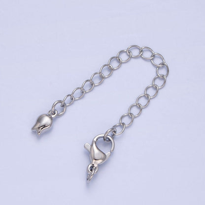 Gold Filled Chain Extender Tulip Flower Lobster Clasps Closure Set Supply in Gold &amp; Silver  L-741 L-778