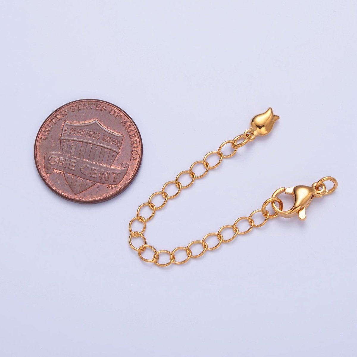 Gold Filled Chain Extender Tulip Flower Lobster Clasps Closure Set Supply in Gold &amp; Silver  L-741 L-778