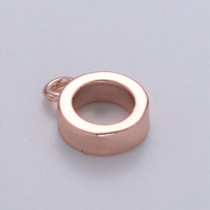 Gold Filled Minimalist Charm Pendant Bail Rondelle Drop Findings in Gold, Black, Rose Gold &amp; Silver |  L295 - L298