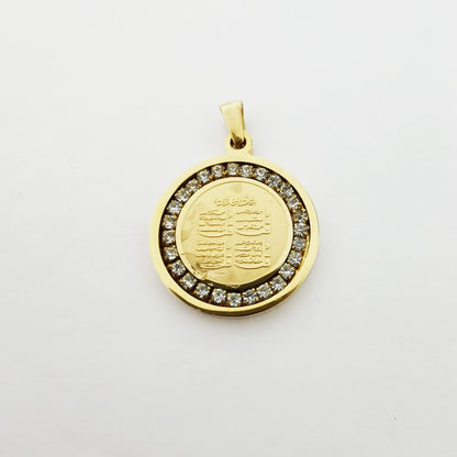 Gold Filled Circle Script charm, Cubic Zirconia Jewels, Micro Diamond Paved, Script Charm PDSS-478 J-789