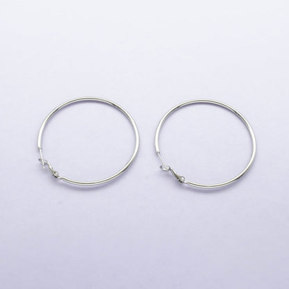 14K / 24K Gold Filled 20mm, 25mm, 30mm, 35mm, 40mm, 45mm, 50mm, 55mm, 60mm, 65mm, 70mm Minimalist Hinge Lock Hoop Earrings