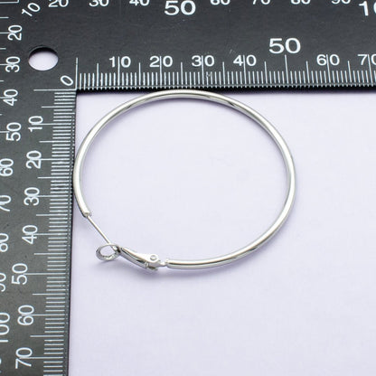 14K / 24K Gold Filled 20mm, 25mm, 30mm, 35mm, 40mm, 45mm, 50mm, 55mm, 60mm, 65mm, 70mm Minimalist Hinge Lock Hoop Earrings