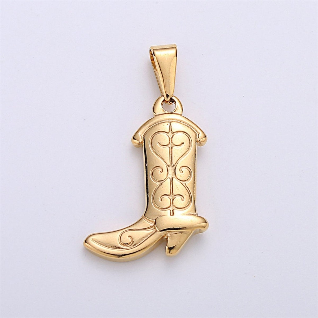 Stainless Steel Gold Filled Cowgirl Boots Charms- Cowgirl Party Pendant- Silver Cowboy Boot Charm Cowgirl Boots Pendant for Necklace Bracelet J-657 J-662