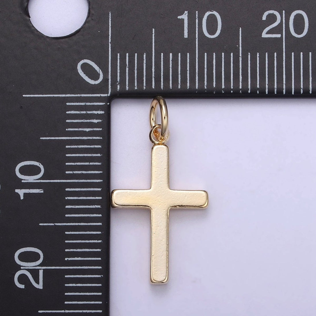 Gold Filled cross pendant, Simple Cross Charm, DIY Religion Jewelry Making Findings N-359