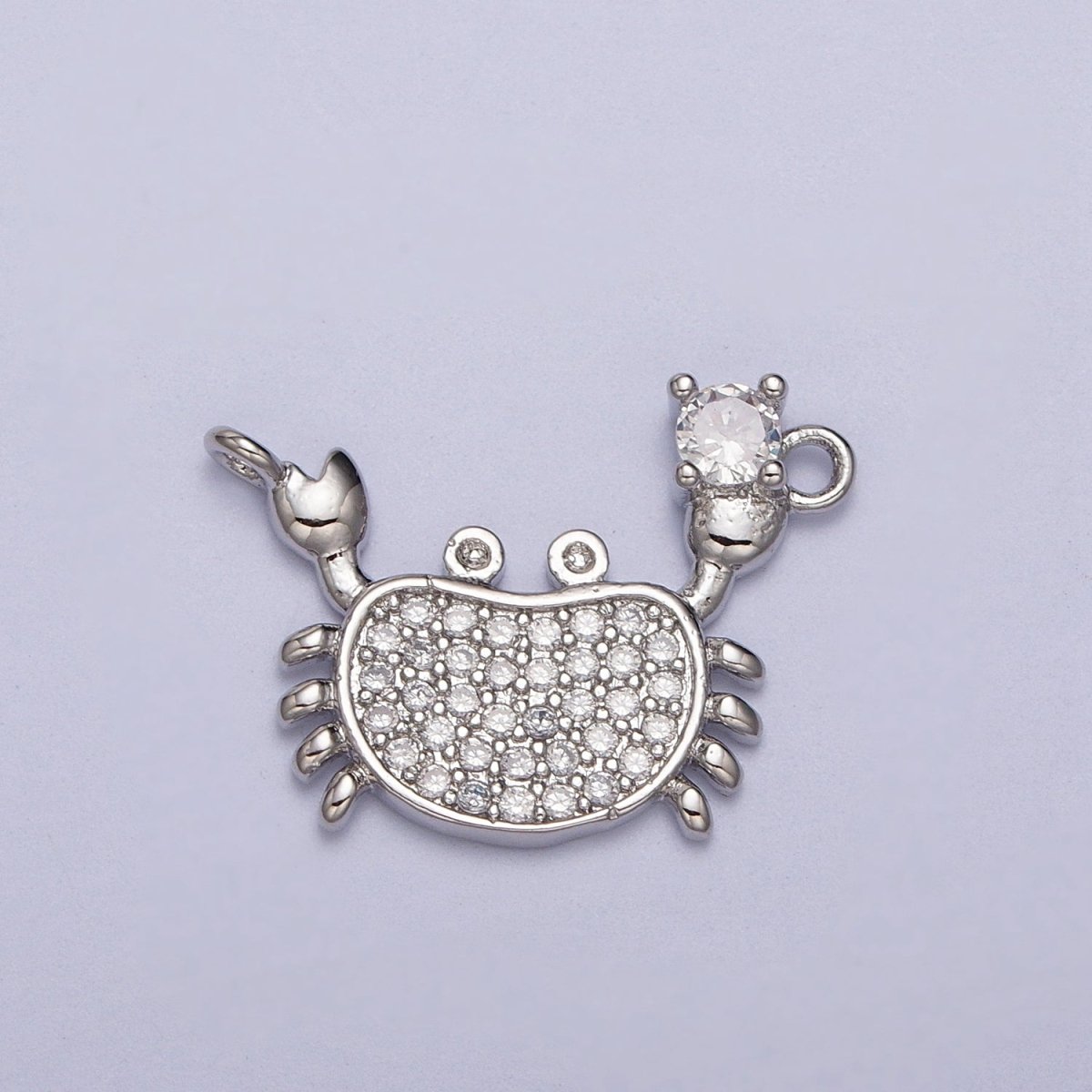 Gold-Filled Crustacean Crab Clear Micro Paved CZ Connector in Gold &amp; Silver | Y-675 Y-676
