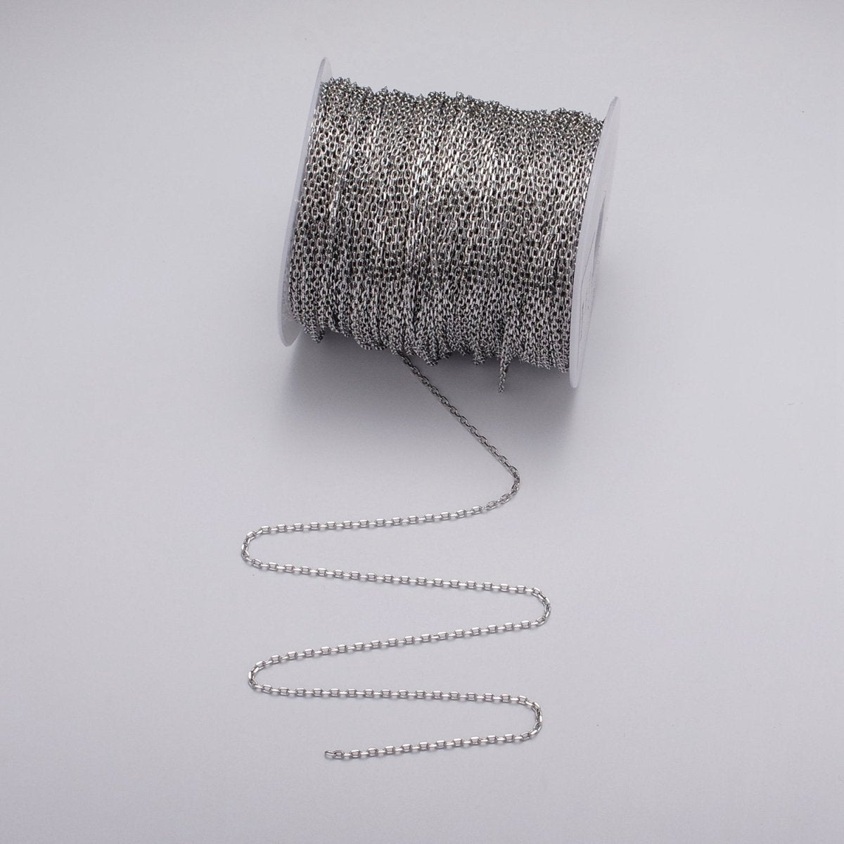 Gold Filled Dainty 1.8mm Flat Cable Link Unfinished Jewelry Chain in Gold &amp; Silver | ROLL-1033, ROLL-1108 Clearance Pricing