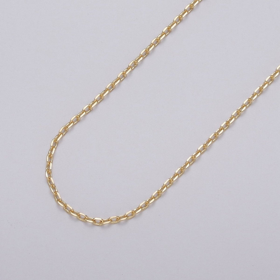 Gold Filled Dainty 1.8mm Flat Cable Link Unfinished Jewelry Chain in Gold &amp; Silver | ROLL-1033, ROLL-1108 Clearance Pricing