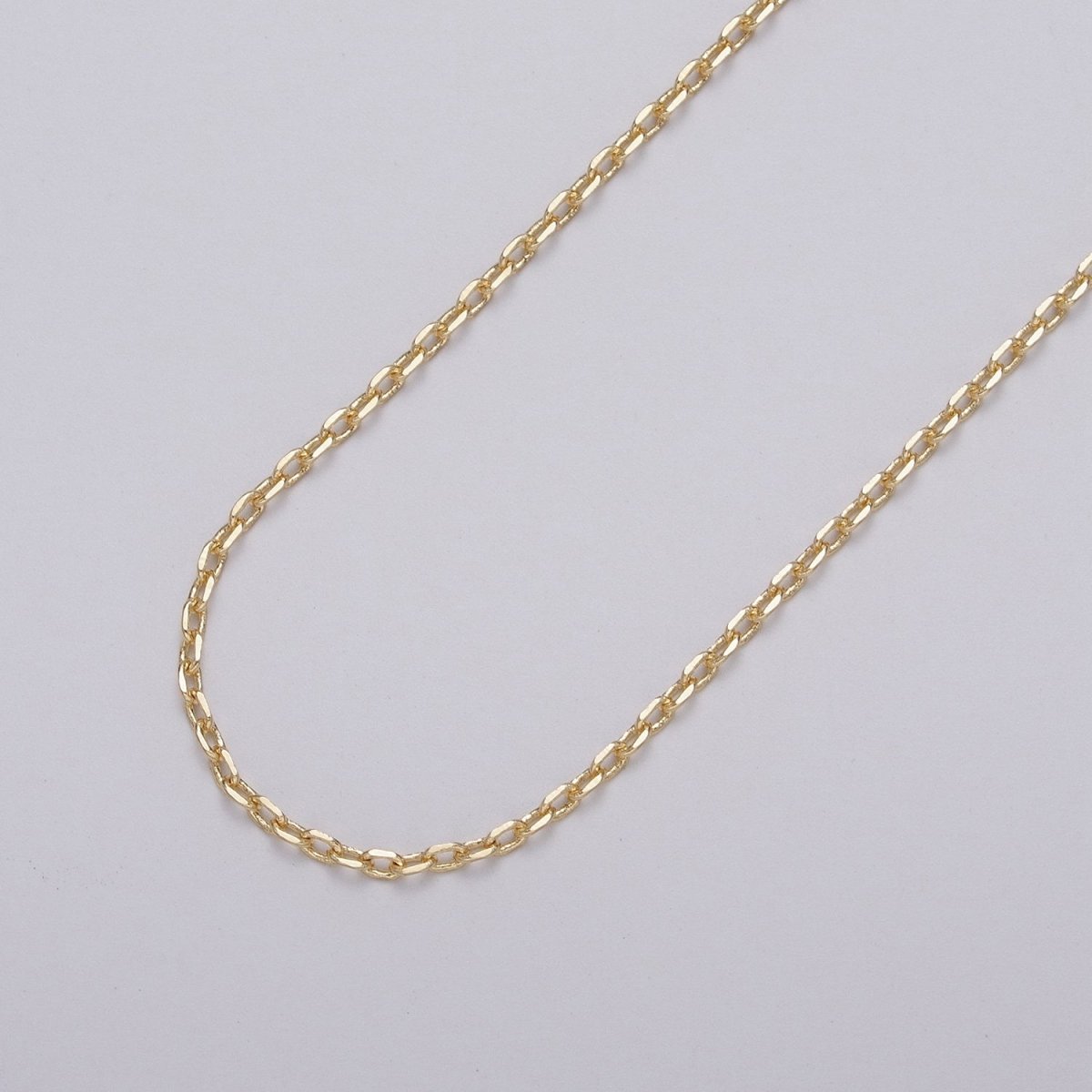 Gold Filled Dainty 1.8mm Flat Cable Link Unfinished Jewelry Chain in Gold &amp; Silver | ROLL-1033, ROLL-1108 Clearance Pricing