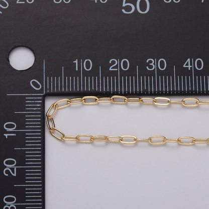 Gold Filled Dainty 2.2mm Paperclip Unfinished Chain by Yard in Gold &amp; Silver | ROLL-1032, ROLL-1082