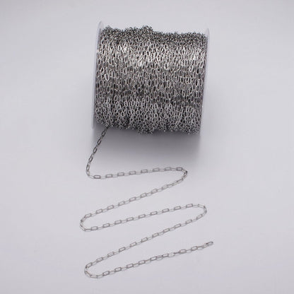 Gold Filled Dainty 2.2mm Paperclip Unfinished Chain by Yard in Gold &amp; Silver | ROLL-1032, ROLL-1082