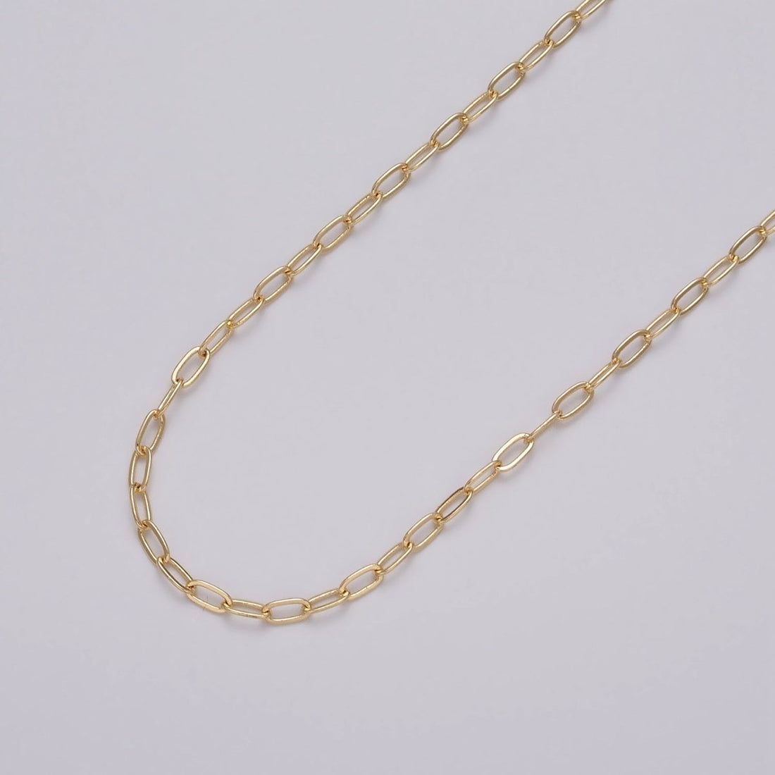 Gold Filled Dainty 2.2mm Paperclip Unfinished Chain by Yard in Gold &amp; Silver | ROLL-1032, ROLL-1082
