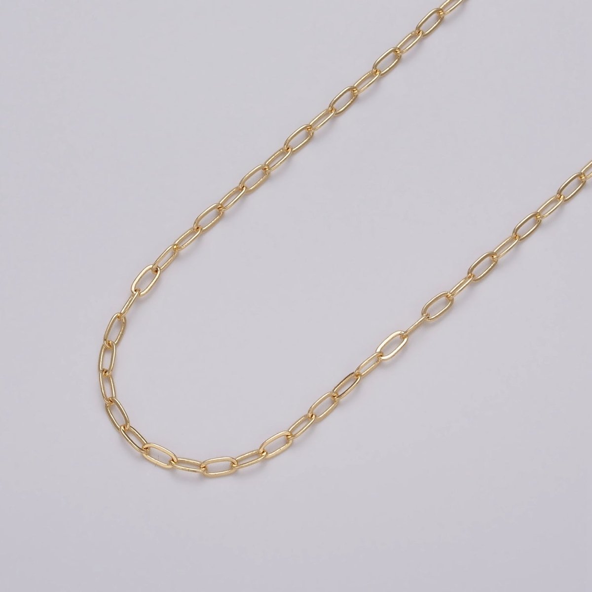 Gold Filled Dainty 2.2mm Paperclip Unfinished Chain by Yard in Gold &amp; Silver | ROLL-1032, ROLL-1082