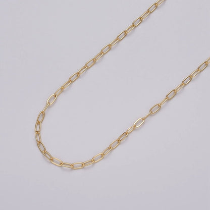 Gold Filled Dainty 2.2mm Paperclip Unfinished Chain by Yard in Gold &amp; Silver | ROLL-1032, ROLL-1082