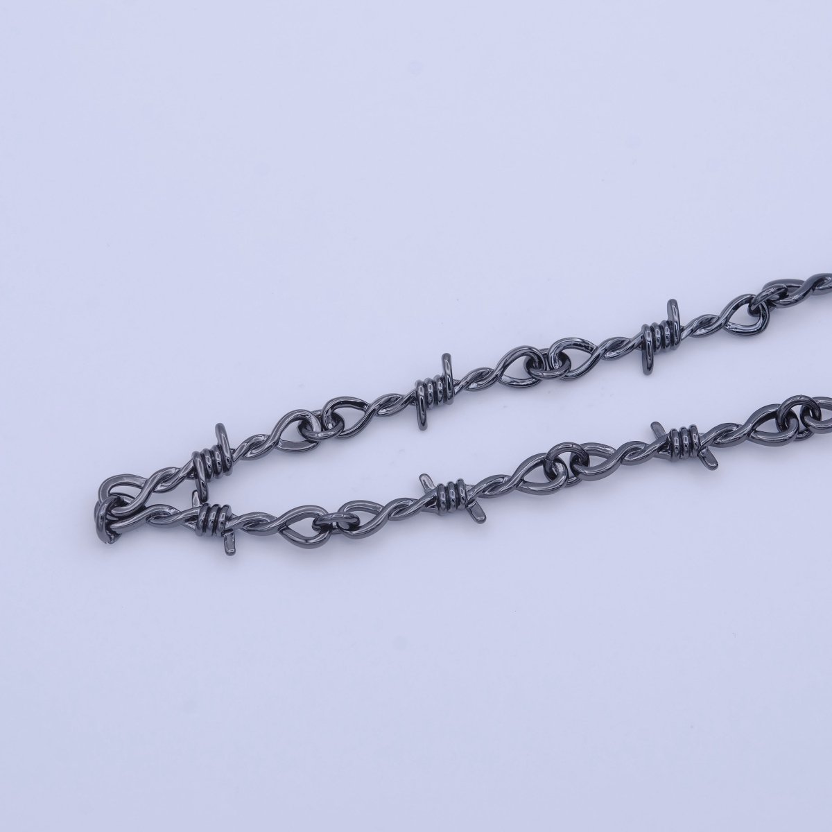Gold Plated Designed Barb Wired Gold, Silver, Black Unfinished Chain by Yard (SMALL) | ROLL-1004 ROLL-1005 ROLL-1006 Clearance Pricing