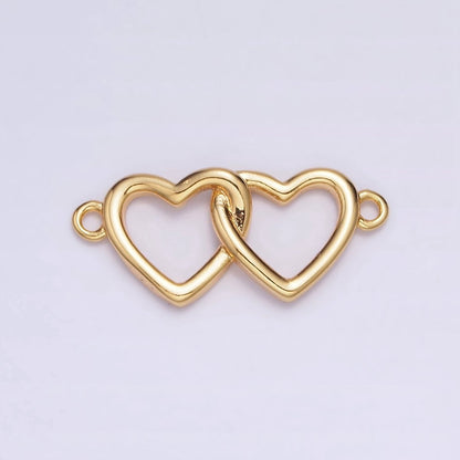 Gold Filled Double Open Heart Minimalist Connector G-646