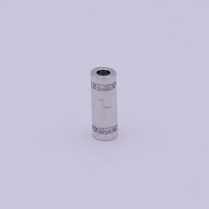 Gold Filled Evil Eye / Religious Cross Long Tube Spacer Barrel Beads in Gold &amp; Silver |   B-709 B-710