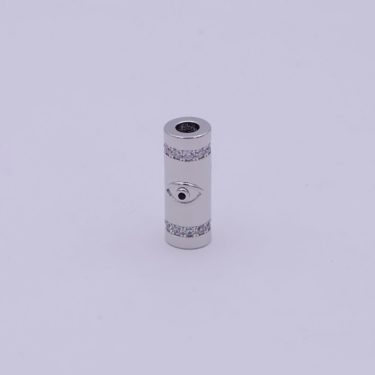 Gold Filled Evil Eye / Religious Cross Long Tube Spacer Barrel Beads in Gold &amp; Silver |   B-709 B-710