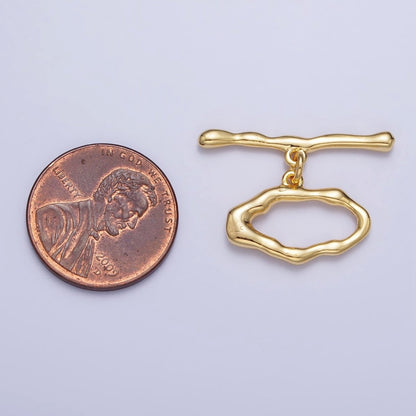 Gold Filled Geometric Abstract Toggle Clasps in Gold &amp; Silver Jewelry Closure Supply | Z-098 Z-099