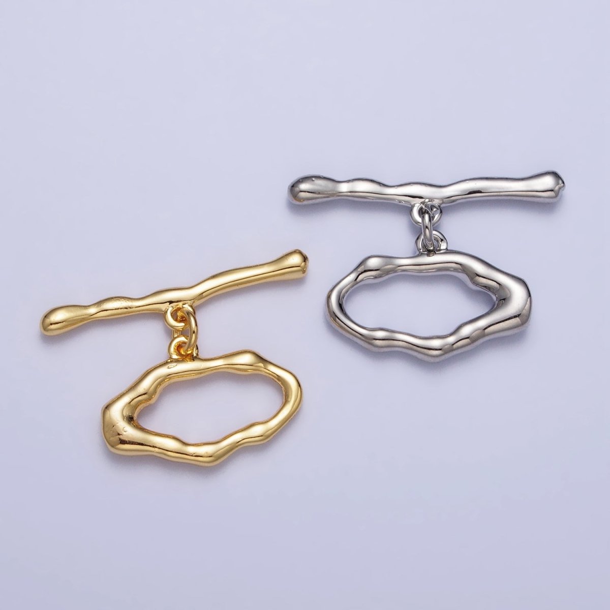 Gold Filled Geometric Abstract Toggle Clasps in Gold &amp; Silver Jewelry Closure Supply | Z-098 Z-099