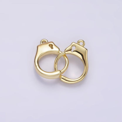 Gold Filled Hand Cuff Open Key Minimalist Connector G-936