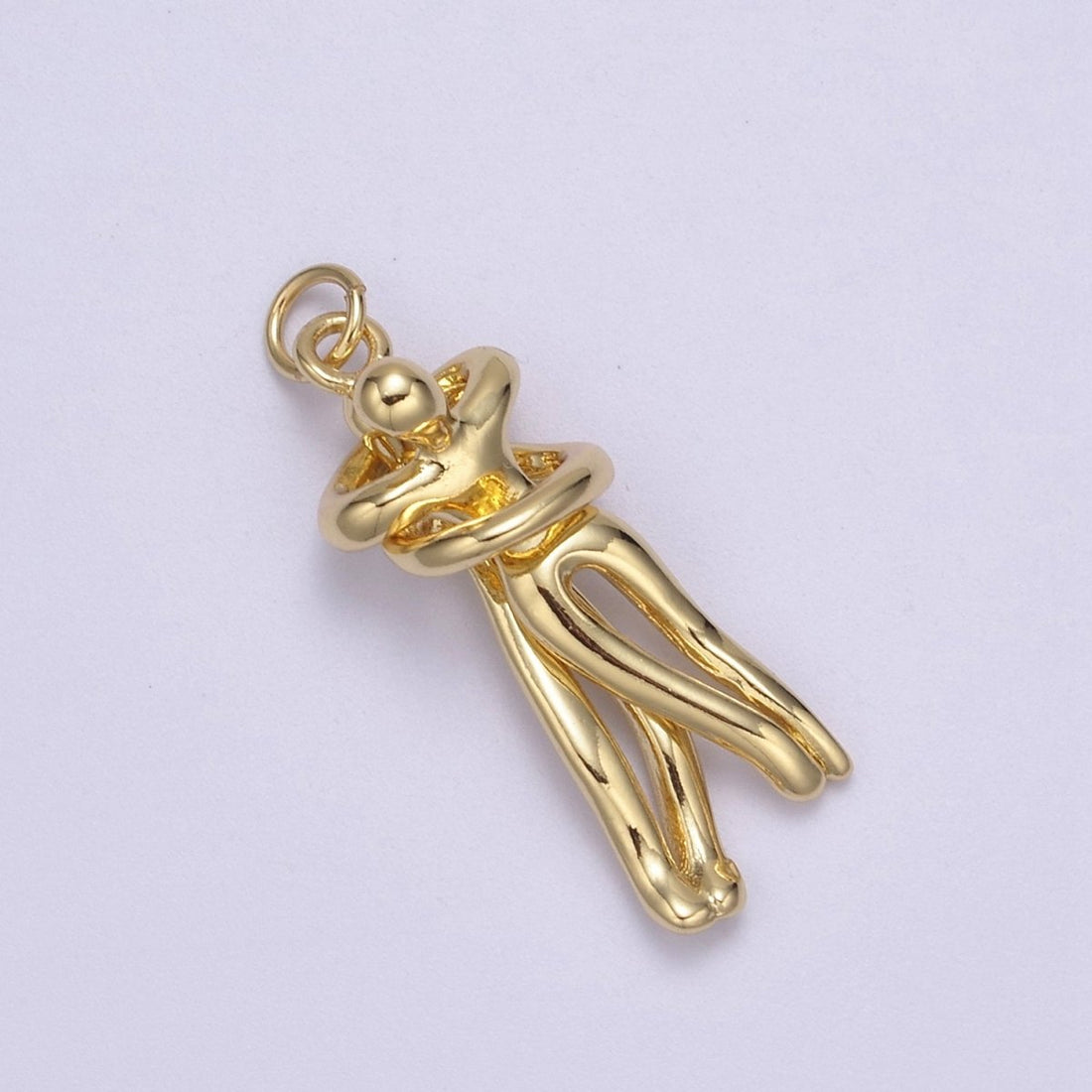 Gold Filled Hugging Couple Charm Soulmate Necklace Pendant for Valentine Eternal Love Gift, Wedding Anniversary Gift H-832 N-448