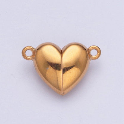 Gold Filled Magnetic Heart Connector Closure in Gold &amp; Silver  G-096 G-097