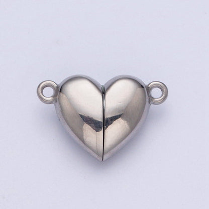Gold Filled Magnetic Heart Connector Closure in Gold &amp; Silver  G-096 G-097