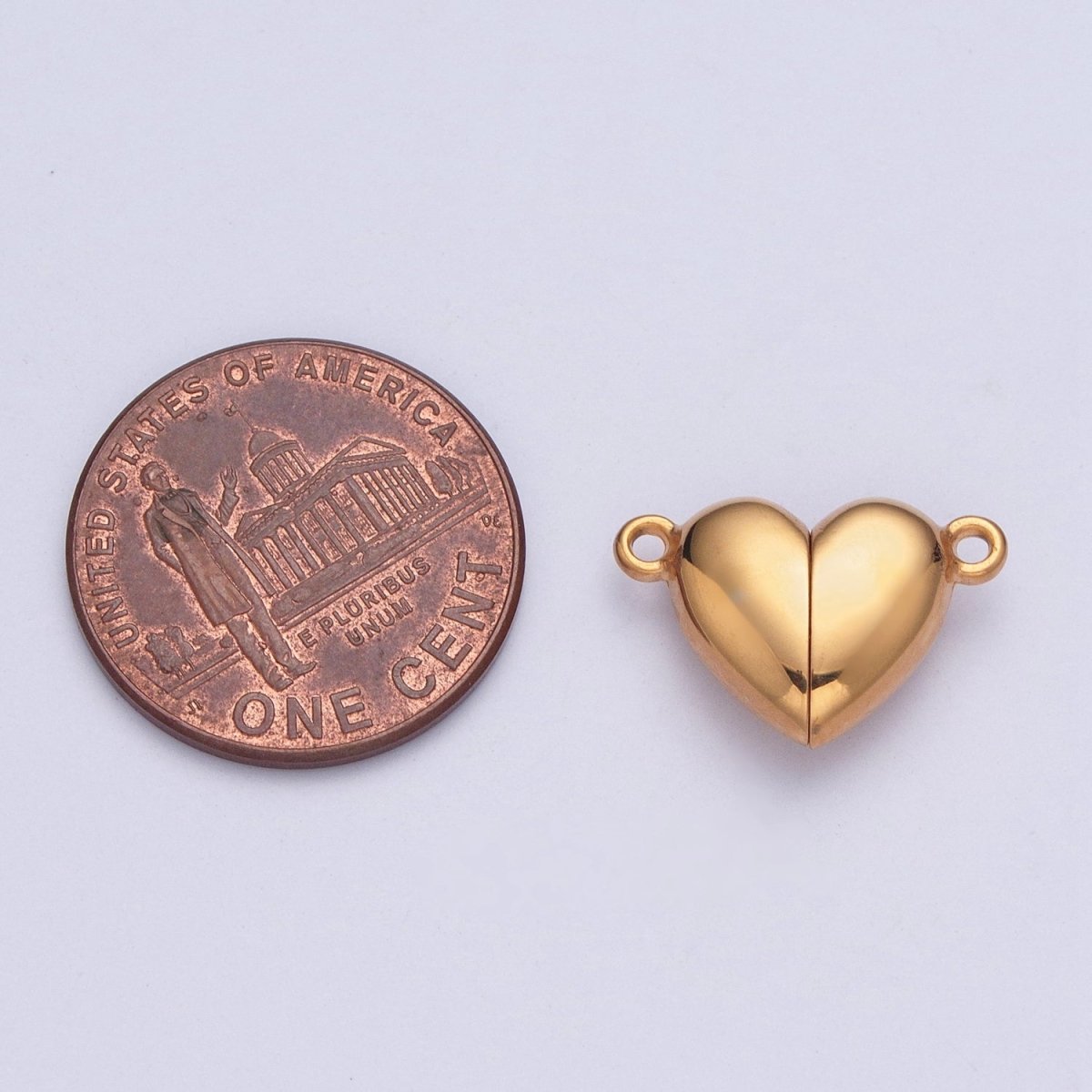 Gold Filled Magnetic Heart Connector Closure in Gold &amp; Silver  G-096 G-097