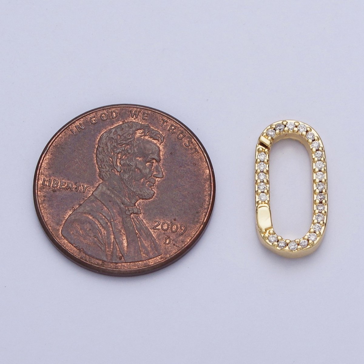 Gold Filled Micro Pace CZ Long Oval Spring Gate Clasps For DIY Jewelry Making in Gold, Silver, Rose Gold, Black  L-858 L-859 L-860 L-861