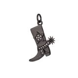 Gold Filled Micro Paved CZ Star Country Cowboy Boots Charm in Gold, Silver, Black | C-247