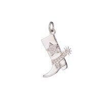 Gold Filled Micro Paved CZ Star Country Cowboy Boots Charm in Gold, Silver, Black | C-247