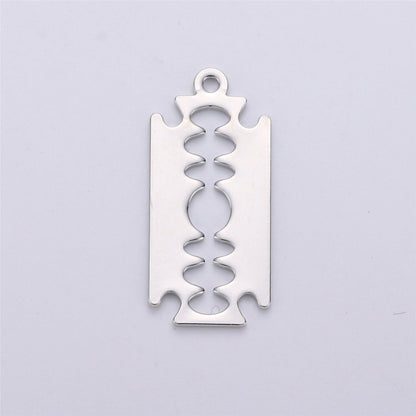 Gold Filled Mini Razor Blade Charm Silver Razor Blade Pendant for Necklace Earring Bracelet Charm J-675