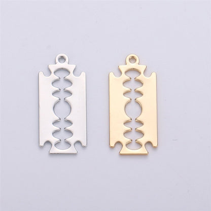 Gold Filled Mini Razor Blade Charm Silver Razor Blade Pendant for Necklace Earring Bracelet Charm J-675