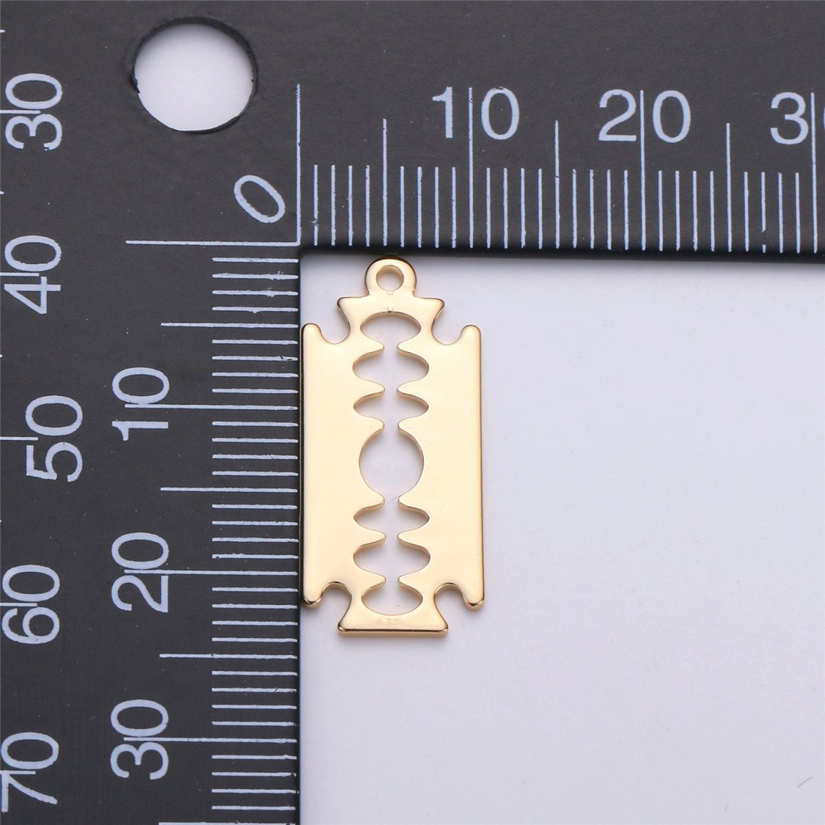 Gold Filled Mini Razor Blade Charm Silver Razor Blade Pendant for Necklace Earring Bracelet Charm J-675