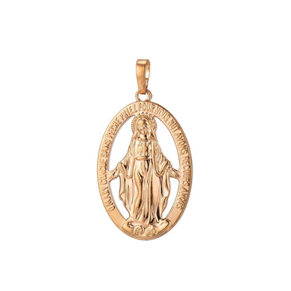 Gold Filled Miraculous Lady Virgin Mother Mary, Holy, Saint, Faith, Religious, Necklace Pendant Charm Bails Findings for jewelry Making H-862