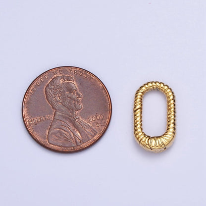 Gold Filled Oval Twisted Textured Croissant Spring Gate Clasps, Gold/Silver Pull Clasps For Jewelry Making L-820 L-868 L-869