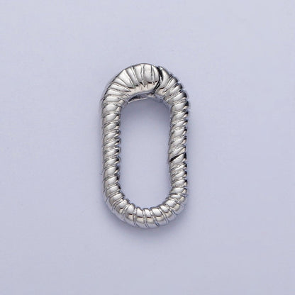 Gold Filled Oval Twisted Textured Croissant Spring Gate Clasps, Gold/Silver Pull Clasps For Jewelry Making L-820 L-868 L-869