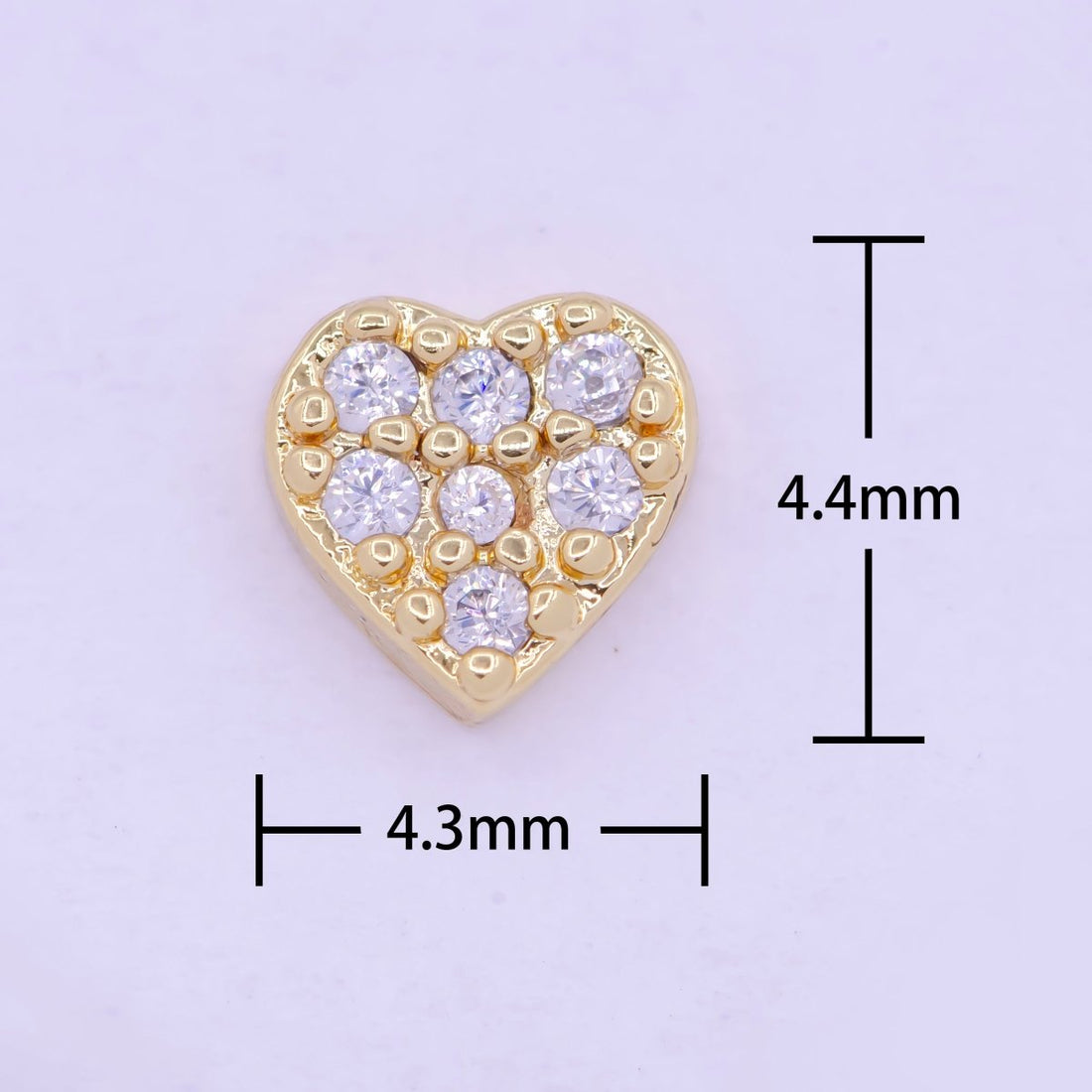 Gold Filled Personalized Locket Bead: Clear Fuchsia Pink Heart, Star Pawprint Clover, Horseshoe Lips Cross Bolt L-839~L-841